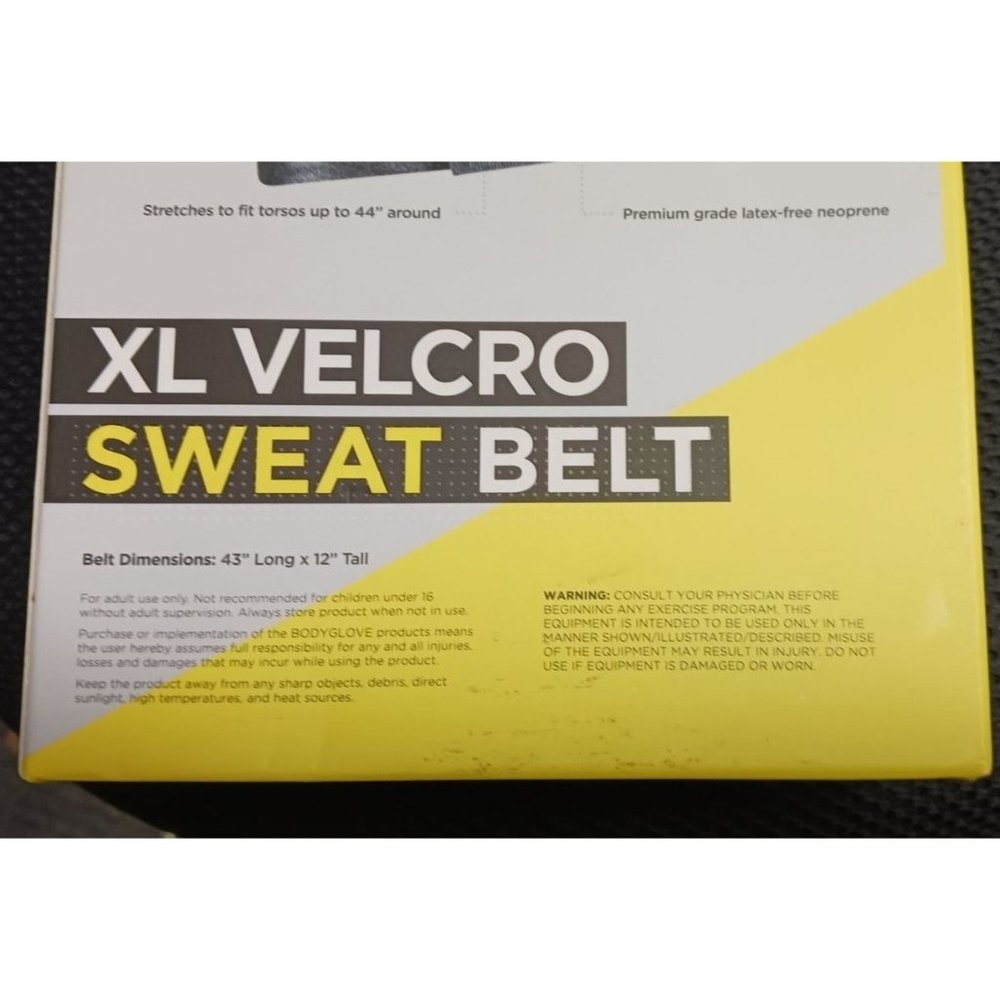 Body Glove Men's, Women's XL Sweat Belt Slimmer Waist 43' Long x 12' Tall Gray - Picture 5 of 7